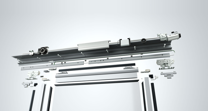 Das MCRdrive System besteht aus einer Antriebseinheit und dem Geze MCRdrive Flügelsystem.