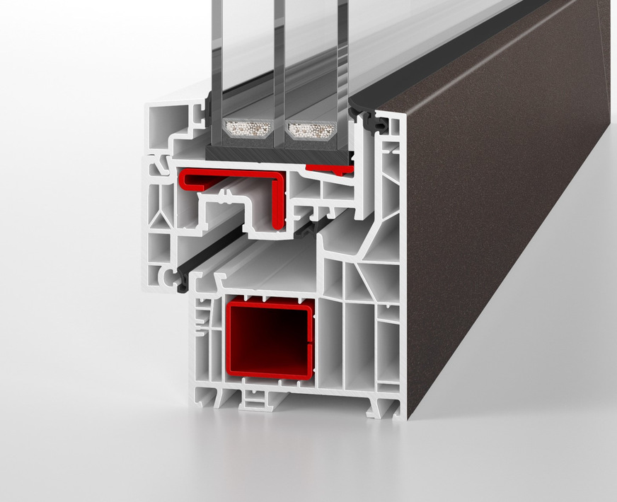 Das System mit vollständig verdecktem Flügel fügt sich nahtlos in die moderne Architektur ein und bietet durch die aludec-Oberfläche eine echte Alternative zu Aluminiumfenstern.