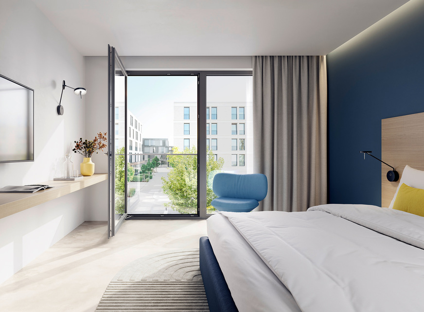 Geprüft gemäß DOEB-Richtlinie: Der TITAN Öffnungsbegrenzer 90° von SIEGENIA schützt Flügel und Bandseite vor unsachgemäßem Gebrauch und Beschädigungen und verhindert den Aufprall des Flügels an Laibung oder Einrichtungsgegenständen.