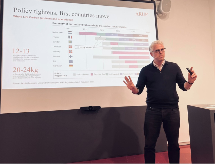 Martin Pauli von Arup betont, dass alle Akteure näher zusammenarbeiten müssen, um innovative Ansätze zur Materialoptimierung zu entwickeln