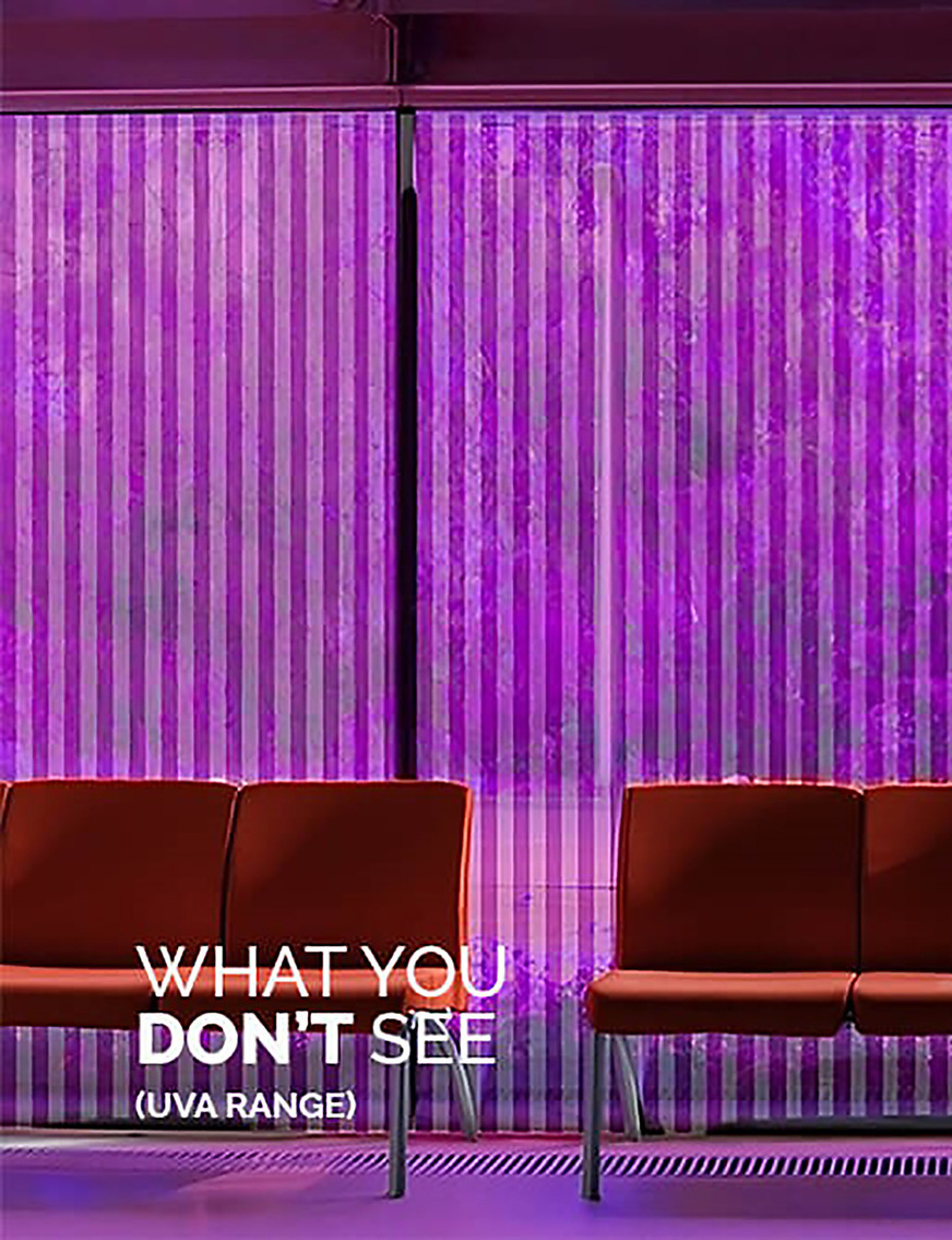 … und so sehen Vögel eine Scheibe, die mit Birdshades ausgestattet ist.