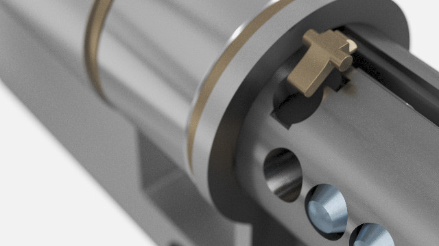 Die partielle Hinterschnittkontur auf dem Schlüssel sowie im Kernprofil ist ein wirksames Hindernis gegen unerwünschte Schlüsselkopien.