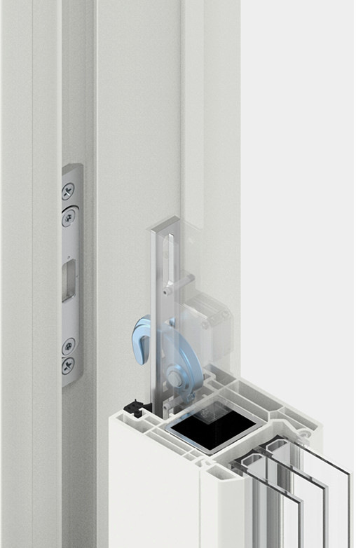 Das neue Hakenriegelgetriebe: ein ­neuer Ansatz im Bereich der Kunststoff-Hebeschiebetüren.