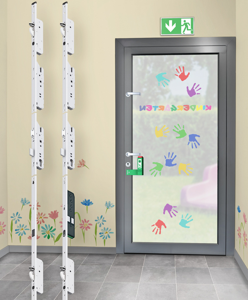 Die Automatik-Mehrfachverriegelung autosafe 835P mit Doppel-Drücker und Panikfunktion steht jetzt in der Variante Typ 10 mit der innovativen DuoSecure-Verriegelung zur Verfügung.