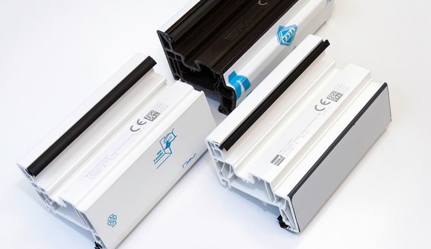 Mit Laser-Technik lassen sich auch PVC-Profile bedrucken.