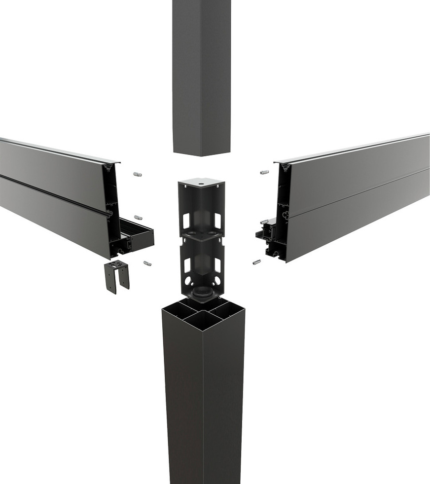 Die „Ecke B“ ermöglicht die einfache Montage an der Ecke des Flachdachrahmens.