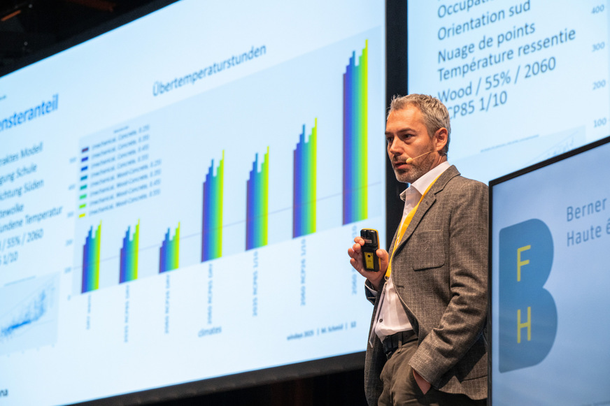 Matthias Schmid von der Prona AG führte in das Thema sommerlicher Wärmeschutz ein und erklärte die bauliche Umsetzung und die Auswirkungen auf die Fensterbranche.