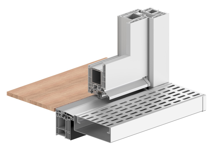 Beim Türschwellensystem „COMBI PLAN“ bildet die Türschwelle mit dem Außen- und Innenbelag eine Ebene.