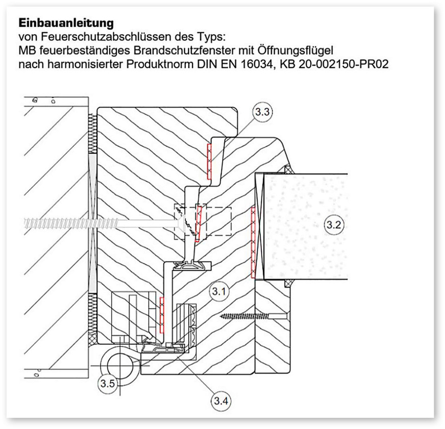 Auszug aus einer Einbauanleitung von MB Fensterbau Beelitz