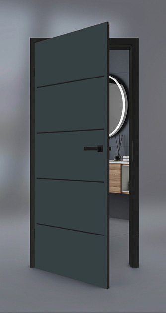 Bei dieser Tür mit der Oberfläche G-Tec Anthrazit Matt haben Fingerab­drücke keine Chance.