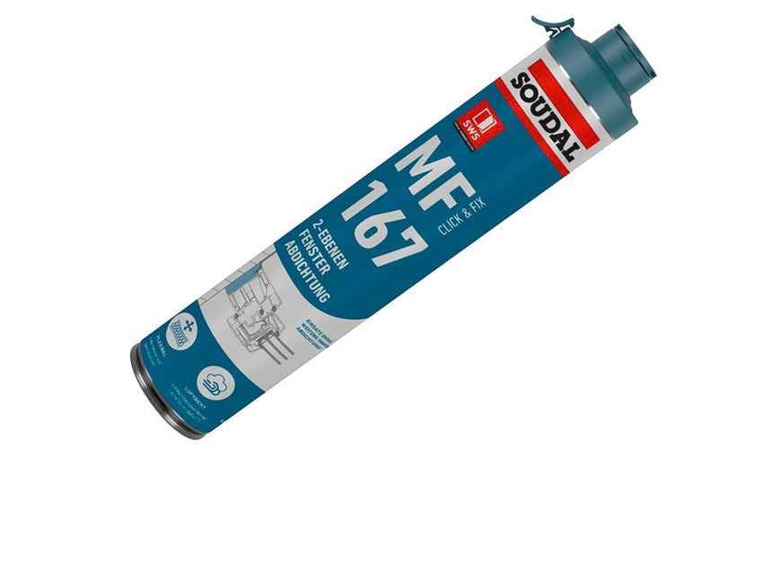 Der Füll- und Dämmstoff MF 167 wurde speziell für die Montage von Bauelementen entwickelt.