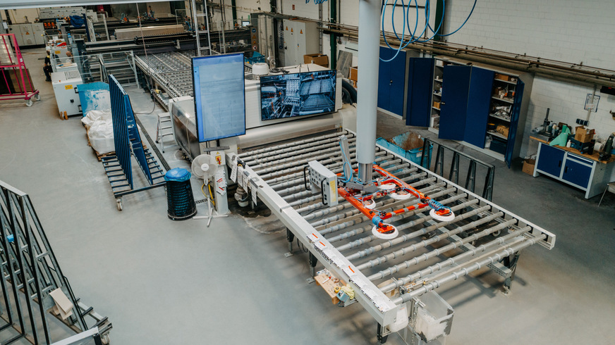 Ein Blick in die Produktion von Flachglas Nord-Ost in  in Osterburg