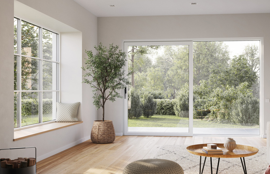 Zirkon lässt sich vielfältig gestalten: auch als Fixteil, Terrassentür oder Hebeschiebetür.