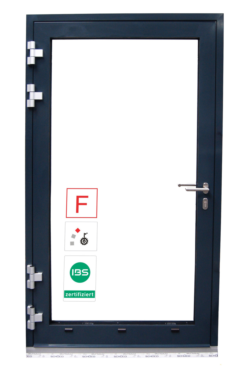 Mit der Aluminium-Außentür in EI290 Sa/S200C5 bietet Foppe+Foppe eine leistungsfähige Brandschutztür in Rohrrahmenbauweise.