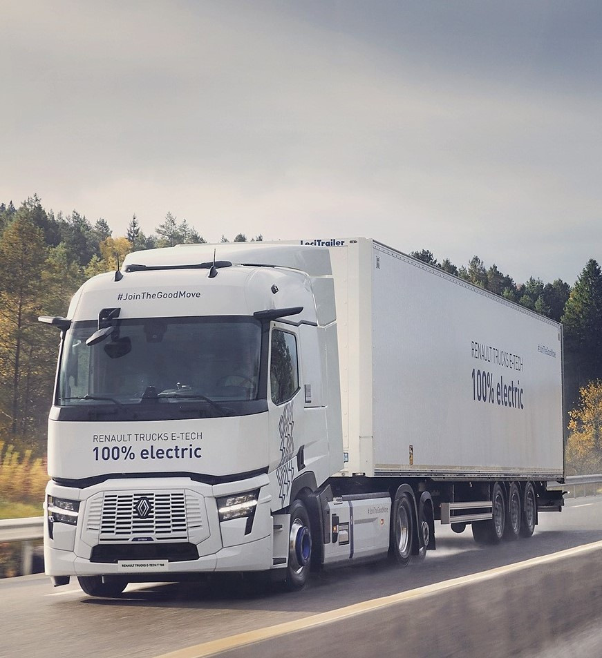 Mit einer Batteriekapazität von 780 kWh erzielt der Renault Trucks E-Tech T 780 eine Reichweite von 600 km.