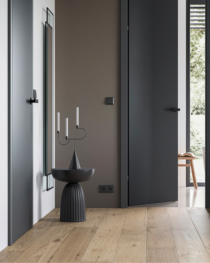 Die Linoleumoberfläche einer Linolea-Tür besteht bis zu 98 % aus natürlichen oder mineralischen Rohstoffen