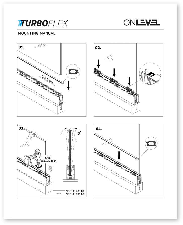 Das Turboflex Geländer von Onlevel ist in wenigen Schritten montiert, und das ohne Spezialwerkzeug.