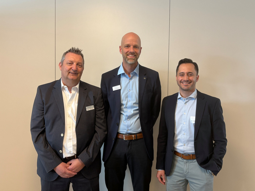 Neue Mitarbeiter im Flachglas MarkenKreis (v.l.): Marko Steinmann, Frederik Richter und Patric Böhler.