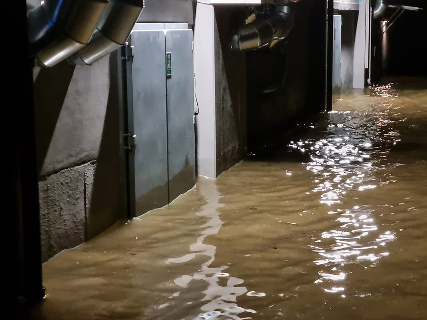 Beispiel von Hochwasserschutz durch Schutztüre