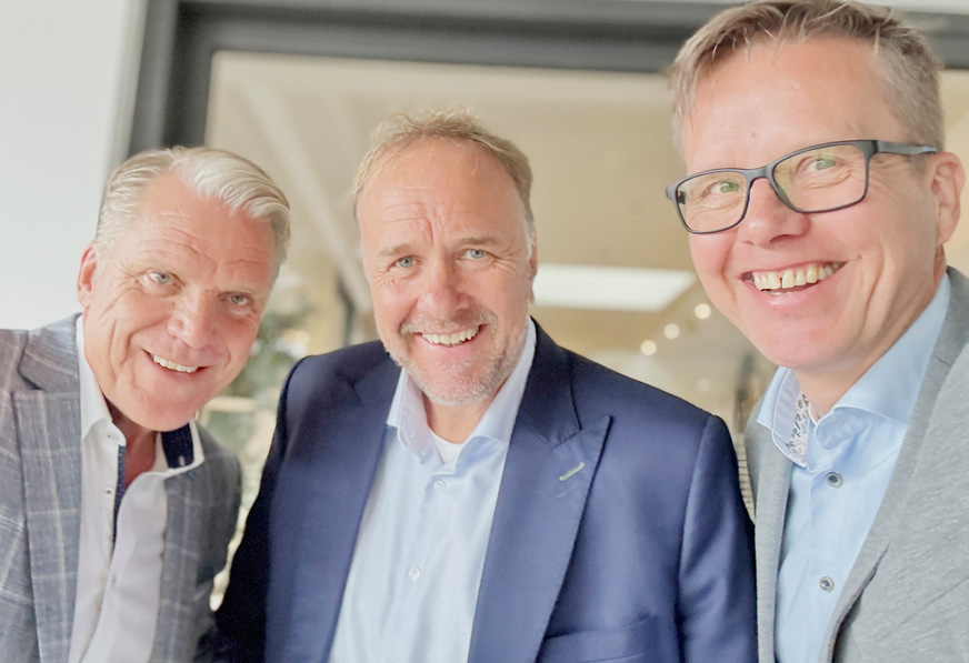 Gregor Biermann, Thomas Schröder und Daniel Mund im Austausch in Verl.