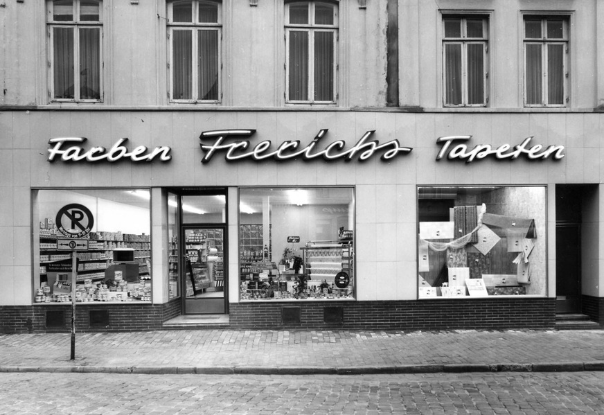 Hier begann die Erfolgsgeschichte: Farben, Tapeten und Lacke prägten über Jahrzehnte das Geschäft von Frerichs.