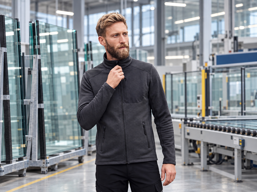 Hier zu sehen das Modell Midlayer: atmungsaktiv und wärmend.