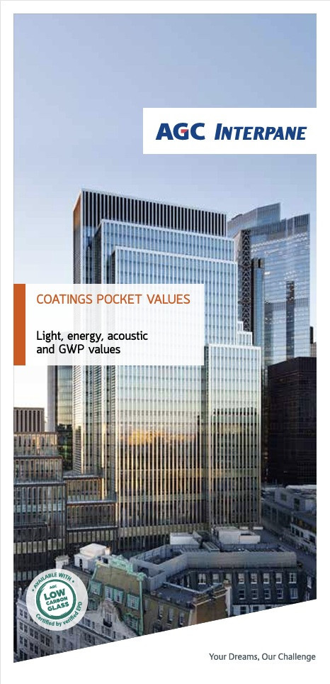 Titelseite der neuen Technischen Daten aller AGC Interpane Isolierglasprodukte – der „Pocket Values“.