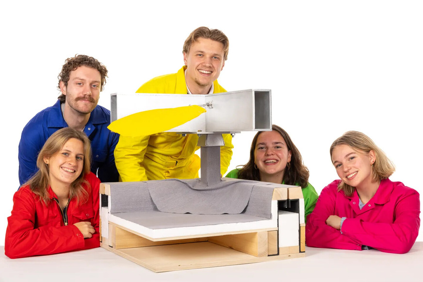 Das Projekt Team von „Sunlit Shade“ am Bucky Lab der TU Delft (NL)
