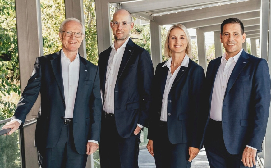 Das Führungsteam von Schmalz (v. l.): Dr. Kurt Schmalz, Dr. Johannes Schmalz, Martina Gartner und Andreas Beutel.