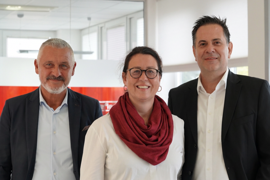Das neue Führungsteam von Reflexa, v.l.n.r.: Gordon Zapf, Miriam Albrecht und Christian Schaller.