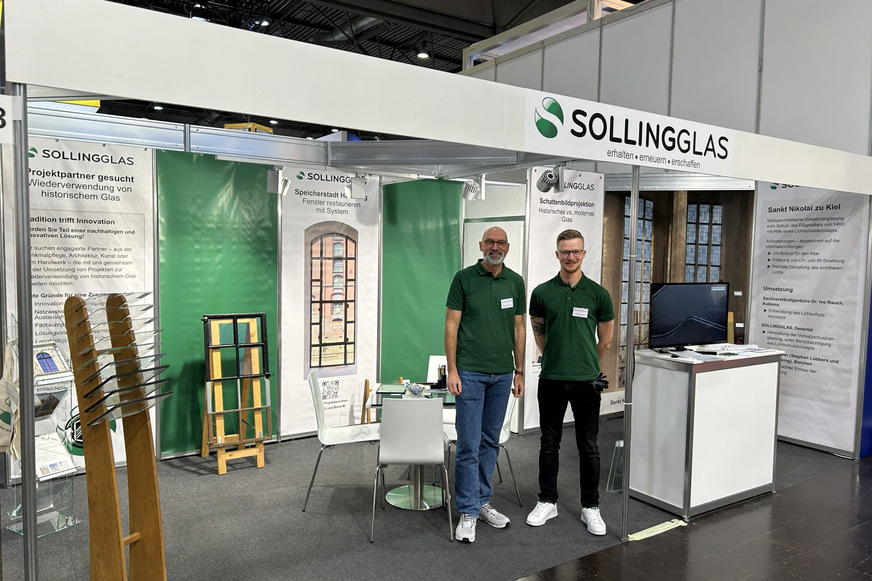 Sollingglas-Geschäftsführer Heiko Schanze und sein Marketingleiter Jannis Rusch auf der vergangenen Denkmal in Leipzig.