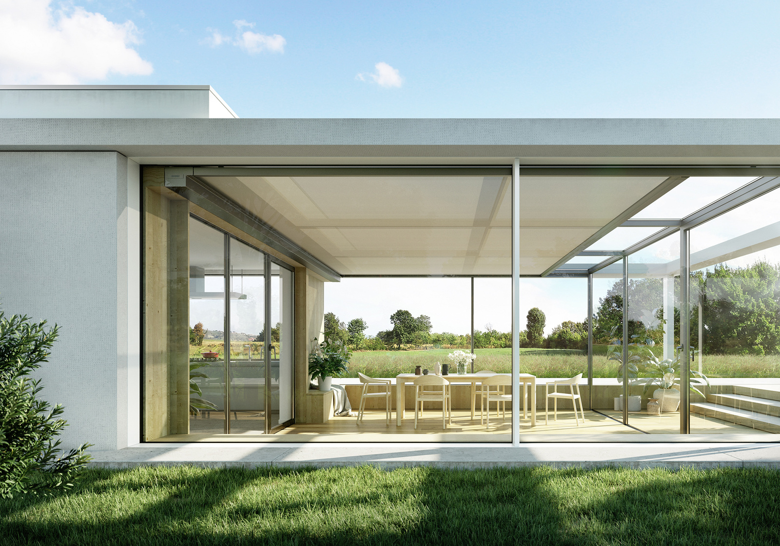 Komplettes Markisenprogramm im kubischen Design Neue Warema Pergola