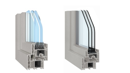 v.l.n.r.: Greta® in Lichtgrau auf dem System bluEvolution und greenEvolution in der Variante free