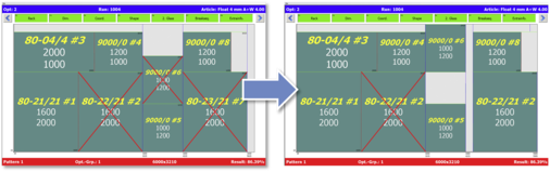 Informationen über Fehlerstellen können vom Floathersteller per Interface mit der Lagerplatte transportiert und von intelligenten Optimierungssystemen wie dem A+W Defect-Optimizer zur Verbesserung der Ausbeute genutzt werden.