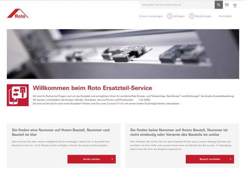 Roto hat einen in der Branche „erstmals angebotenen“ Ersatzteil-Finder entwickelt. Der Onlineservice soll in der Endstufe die Ermittlung und Bestellung von Ersatzteilen des gesamten Beschlag-, Dachfenster- und Dichtungs-Sortimentes erheblich beschleunigen und vereinfachen. - © Foto: Roto

