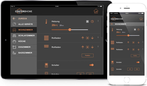 Die Steuerungszentrale der Smarthome Systeme ist heute meist nur noch ein kleine Box. Die Konfiguration und Steuerung erfolgt über Tablet und Smartphone. 
