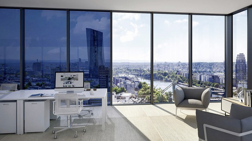 In höheren Stockwerken ist schaltbares Glas durchaus eine sinnvolle Alternative.