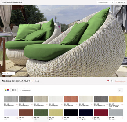 Die Farbkombination von Markisenstoff und Gartenmöbel sollte nicht unterschätzt werden und ist oft das entscheidende Detail zu Mitbewerbern.