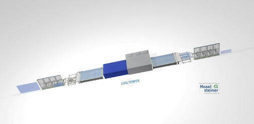 Hier eine Vorspannlinie mit einem Cooltemper-Ofen und den automatisierten Be- und Entlade-Einheiten von Haselsteiner. 