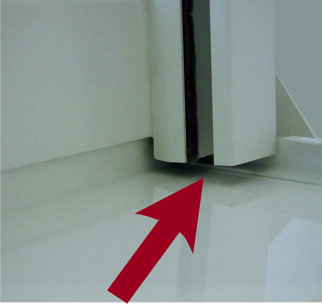 Das Gewerkeloch ist hinter der Führungsschiene.