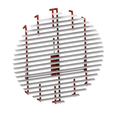 Selbst für runde Fenster finden sich brauchbare Lösungen, bei denen sich die Lamellen sogar verstellen lassen.