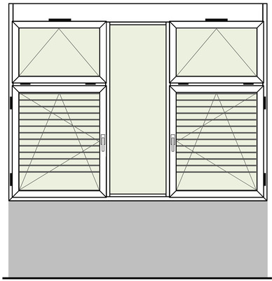 Beispiel für die funktionale Gestaltung eines „guten Schulfensters“ - © aus: ift-Richtlinie FE-16/2 „Einsatzempfehlungen für Fenster in 
Schulbauten“
