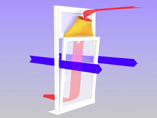 Das Prinzip vom WindowBooster hier anschaulich ­dargestellt. - © Foto: Ingenieurbüro für Bauklimatik
