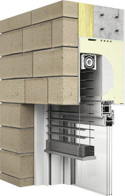 Ob durch seine überputzbaren Außenteile oder wie in diesem Beispiel hinter dem Verblendmauerwerk, Aufsatzkästen fügen sich heute bestmöglich und hoch gedämmt in die Gebäude ein.