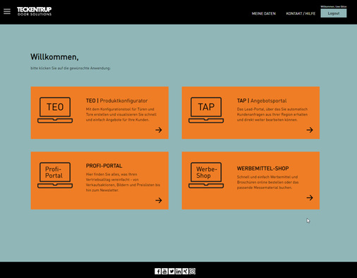 Teckentrup einfach online. Vier Anwendungen von der Anfrage bis zum Auftrag