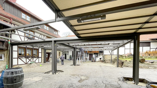 Die Installation der neuen Beschattungssysteme durch das Fachunternehmen Kehrbeck aus Ettlingen Im November/Dezember 2021 nahmen zwei Wochen in Anspruch.