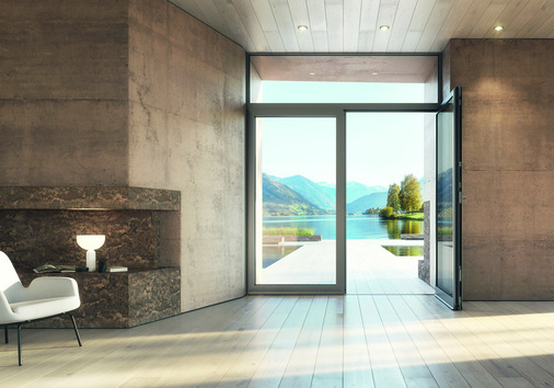 Mit Schüco Stulp-Fenstertüren kann bei Bedarf auch nur ein Fensterflügel geöffnet werden. - © Schüco International KG

