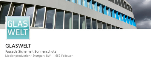 Folgen Sie hier der LinkedIn-Seite der GLASWELT  www.linkedin.com/company/glaswelt-de