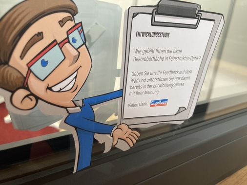 Bei der gezeigten Oberflächenstudie wurden die Teilnehmer um ein Feedback gebeten.