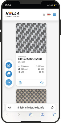 Mit dem Fabric Finder wird die Auswahl des richtigen Gewebes massiv erleichtert.